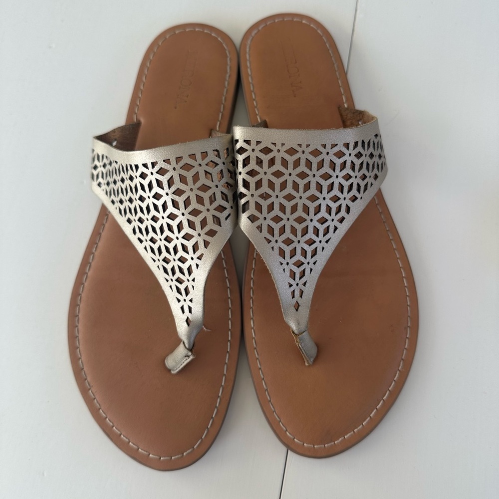 Gold Geometric Cutout Sandals